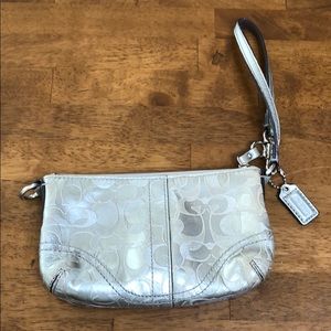 silver coach wristlet